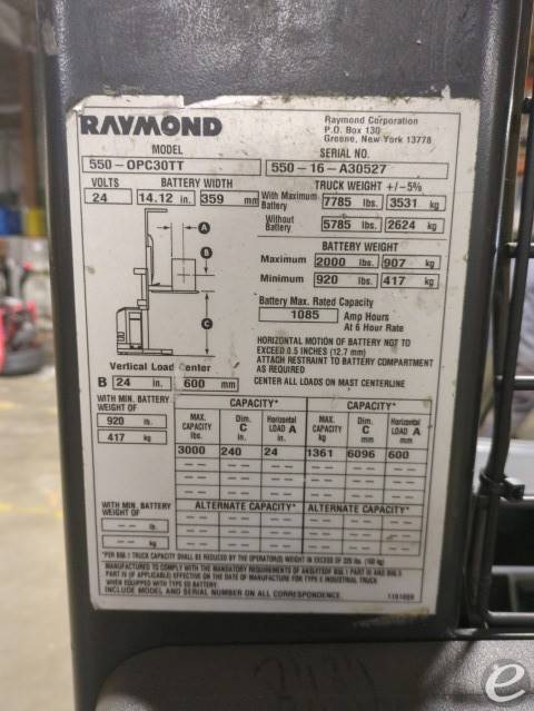 2016 Raymond 550-OPC30TT