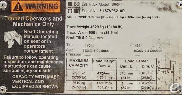 2017 Hyster S60FT