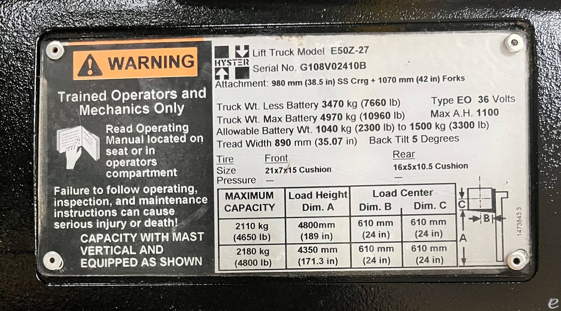 2009 Hyster E50Z-27