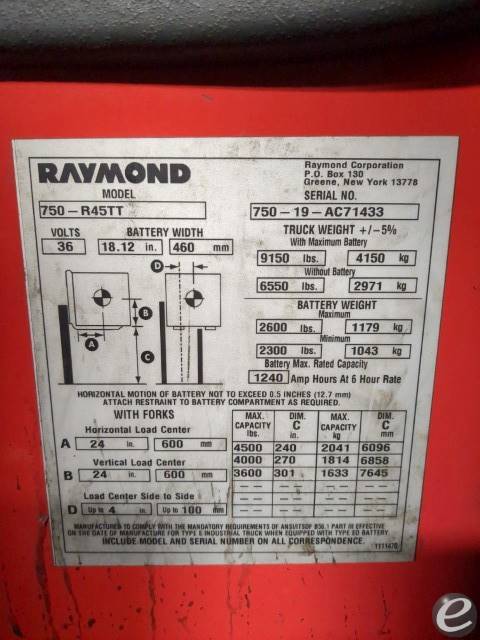 2019 Raymond 750-R45TT