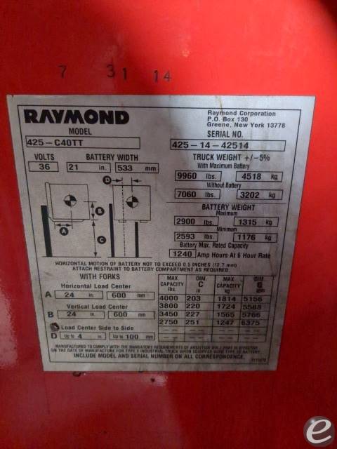 2014 Raymond 425-C40TT