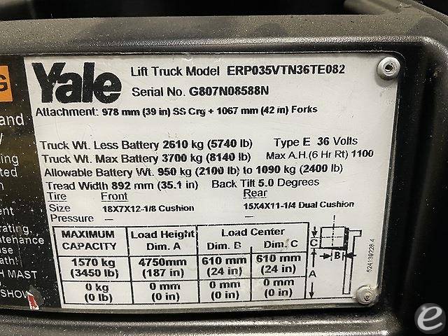 2015 Yale ERP035VT