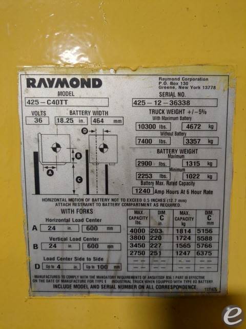 2012 Raymond 425-C40TT