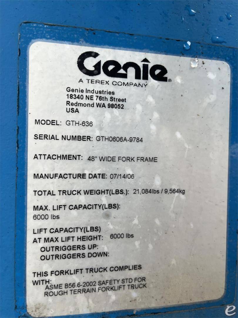 2006 Genie GTH636