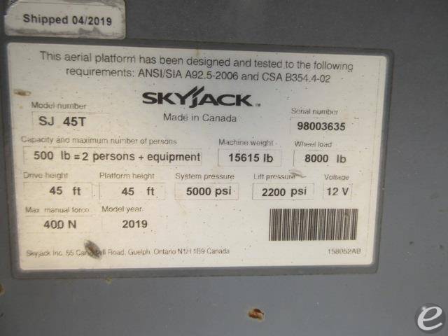 2019 Skyjack SJ45T