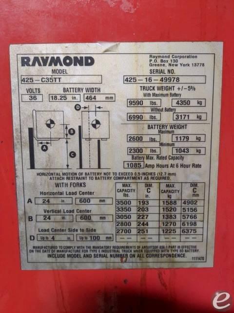 2016 Raymond 425-C35TT