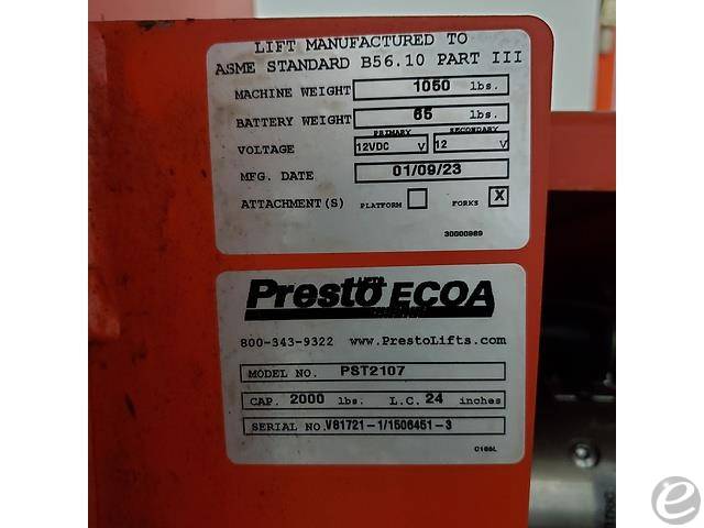 2023 Presto PST2017 Forklift - 123Forklift