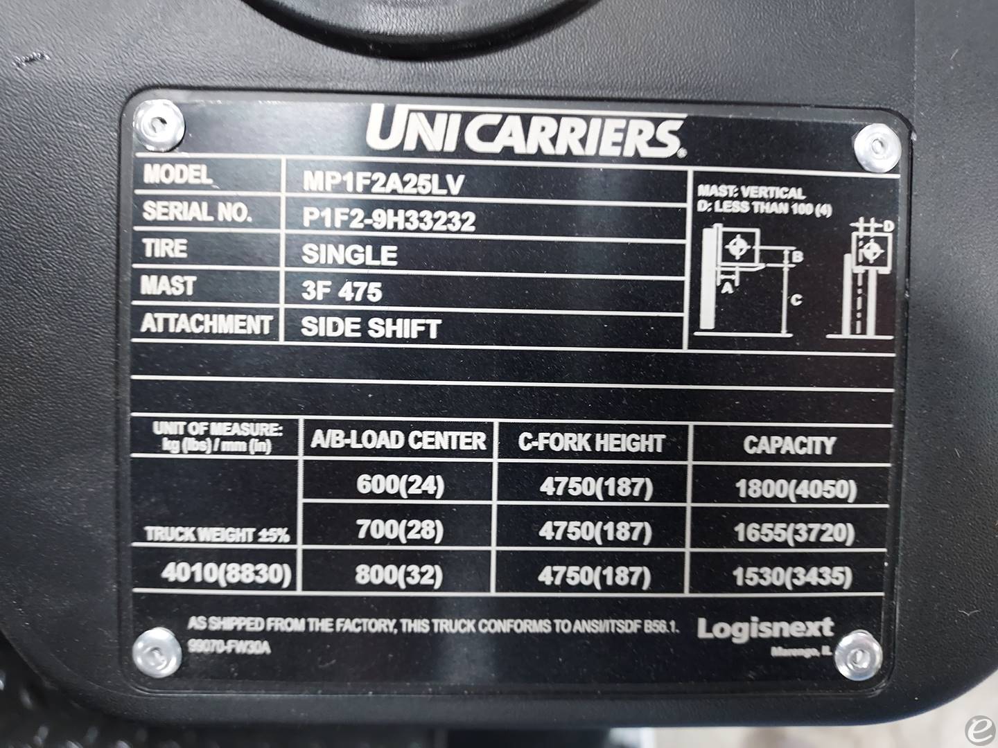 2024 Unicarriers PF50LP