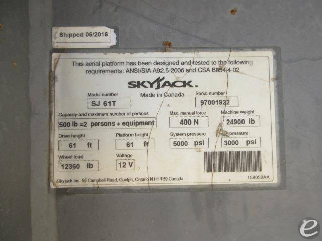 2016 Skyjack SJ61T