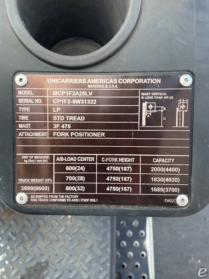 2020 Unicarriers MCP1F2A25LV