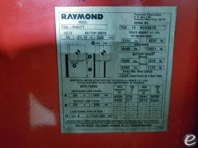 2018 Raymond 750-R45TT