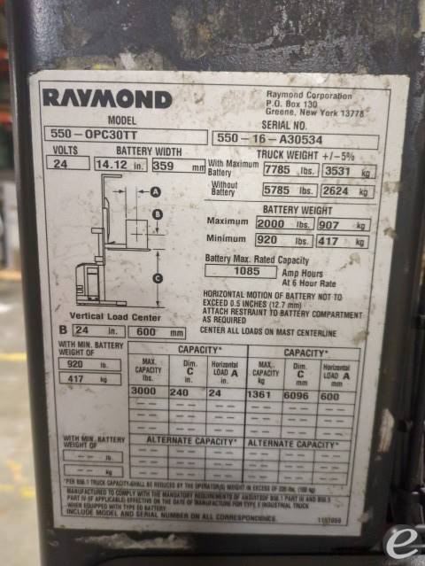 2016 Raymond 550-OPC30TT