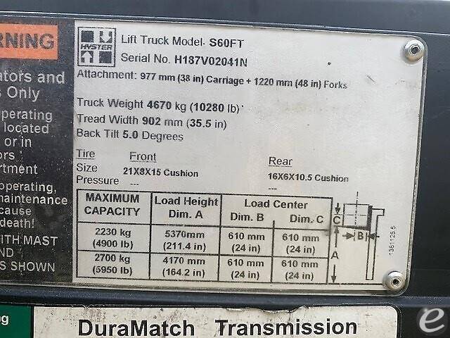 2015 Hyster S60FT