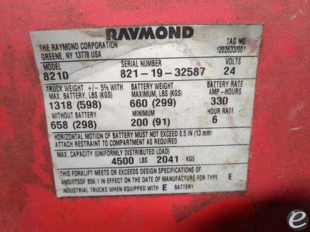 2019 Raymond 8210