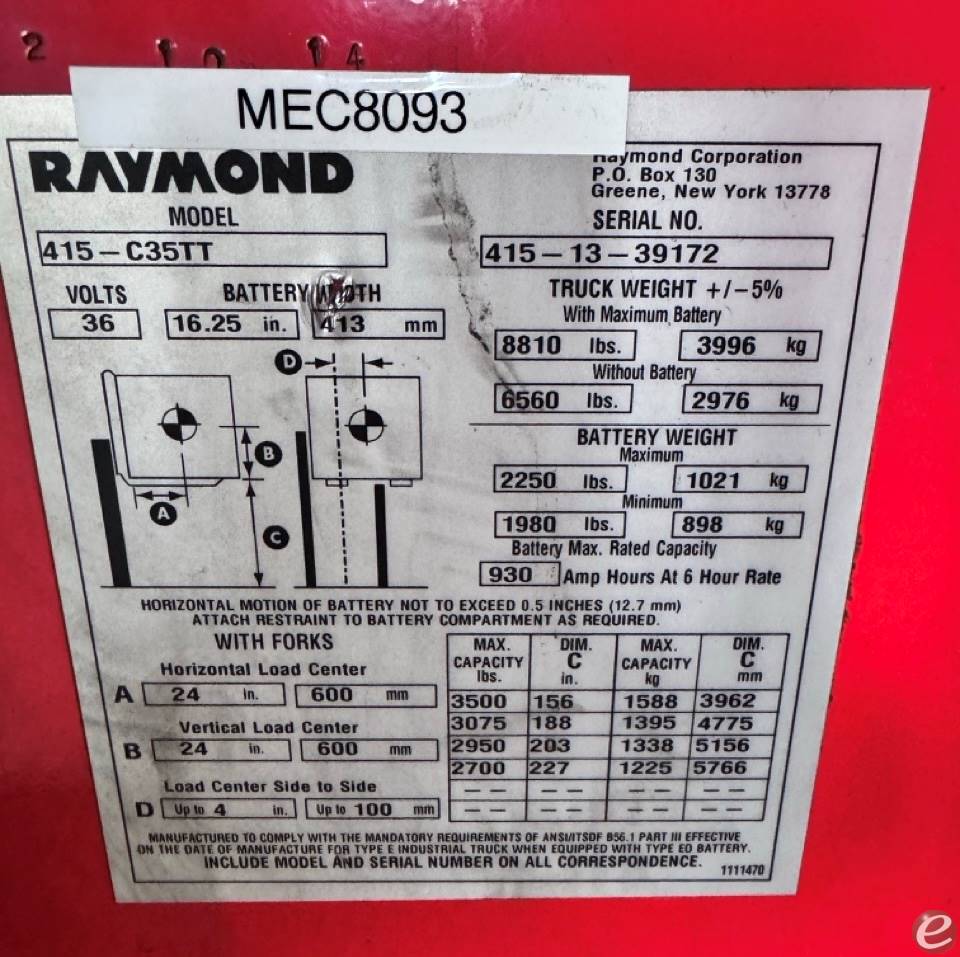 2013 Raymond 415-C35TT