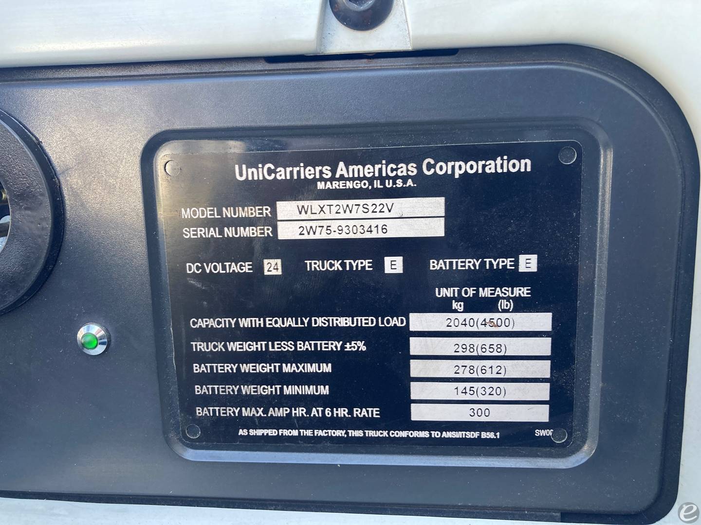 2019 Unicarriers WLXT2W7S22V