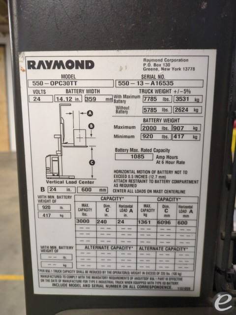 2013 Raymond 550-OPC30TT