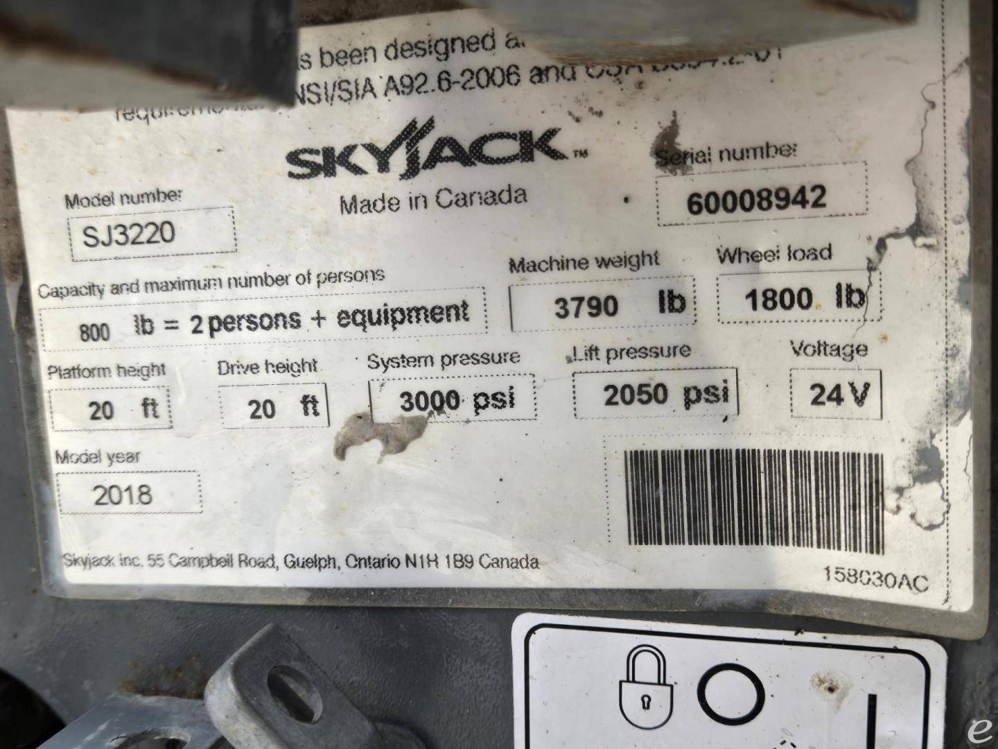 2018 Skyjack SJIII3220