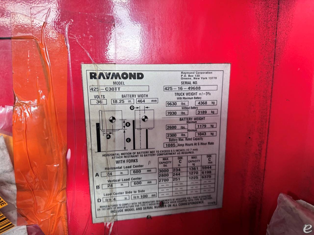 2016 Raymond 425-C30TT