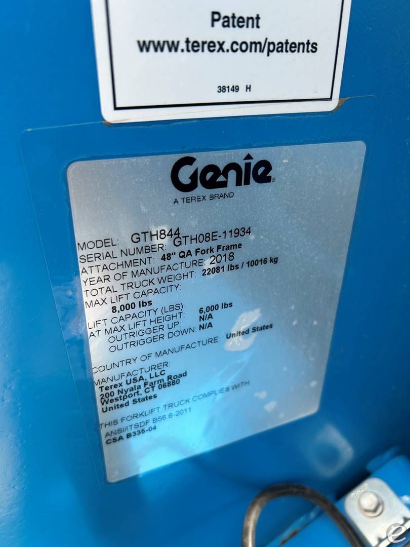 2018 Genie GTH844