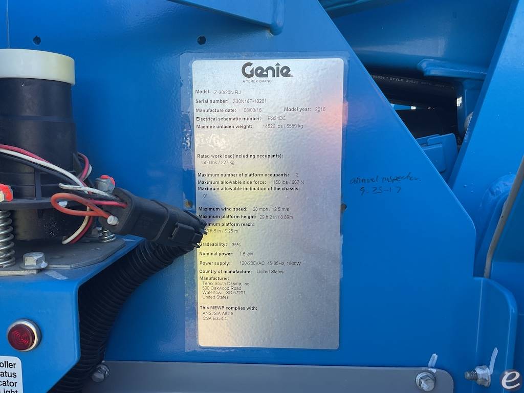 2016 Genie Z30/20NRJ