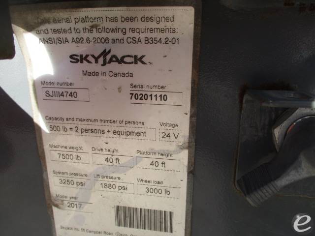 2017 Skyjack SJIII4740