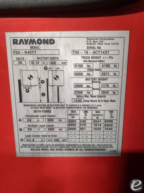 2019 Raymond 750-R45TT