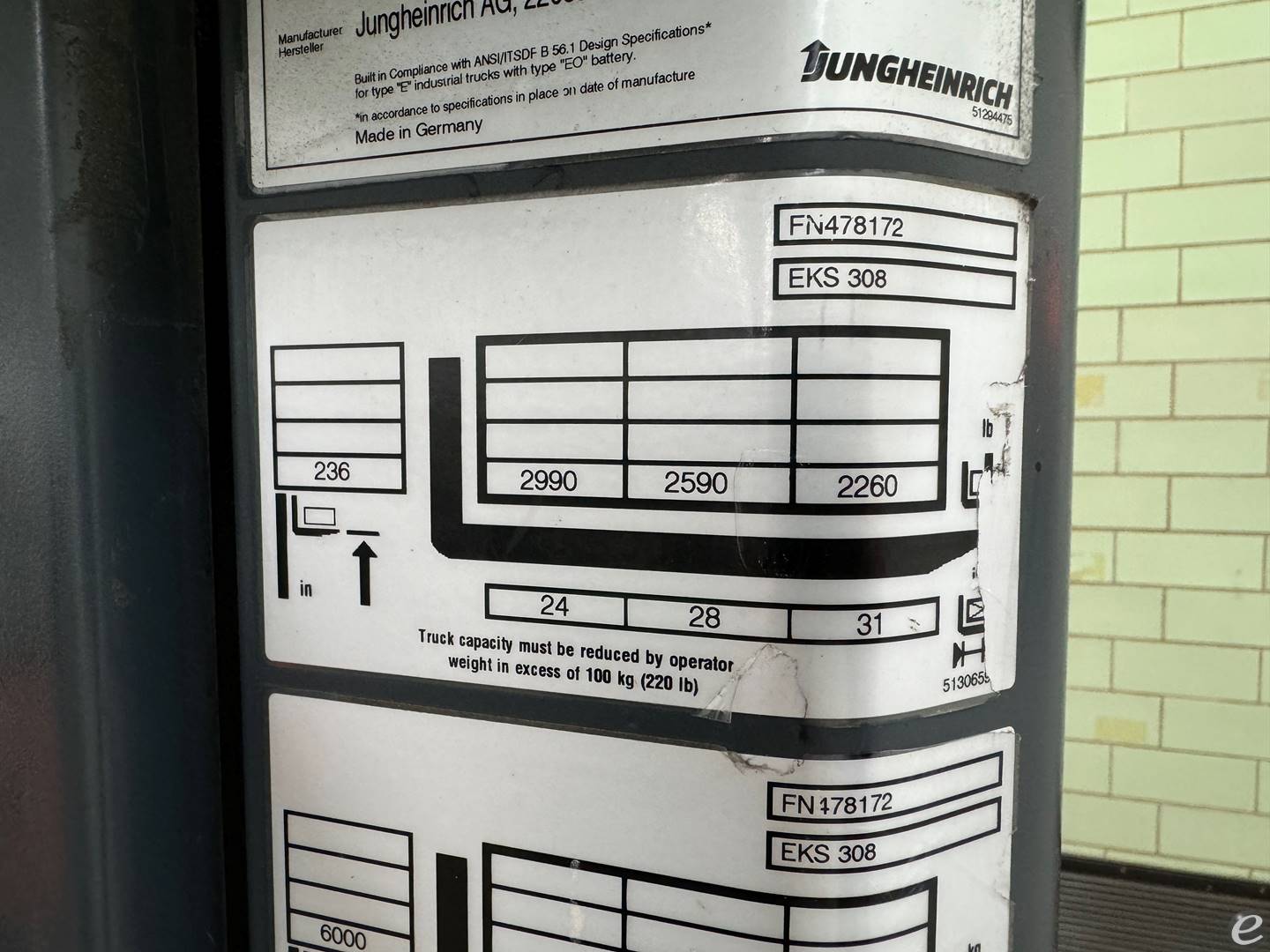 2014 Jungheinrich EKS308