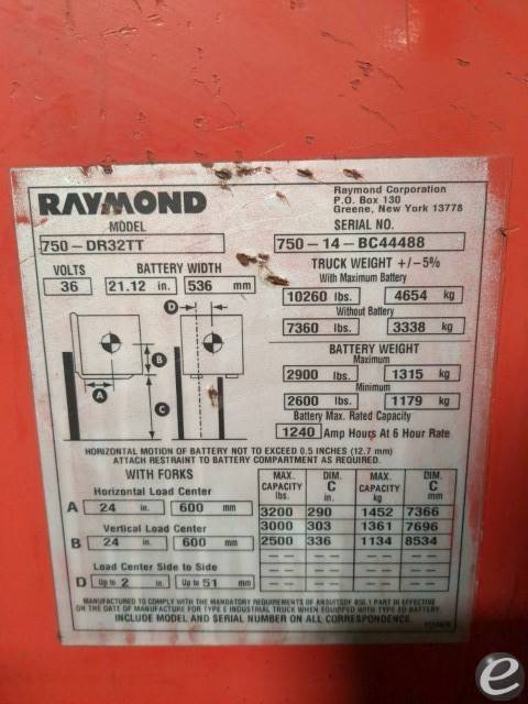 2014 Raymond 750-DR32TT