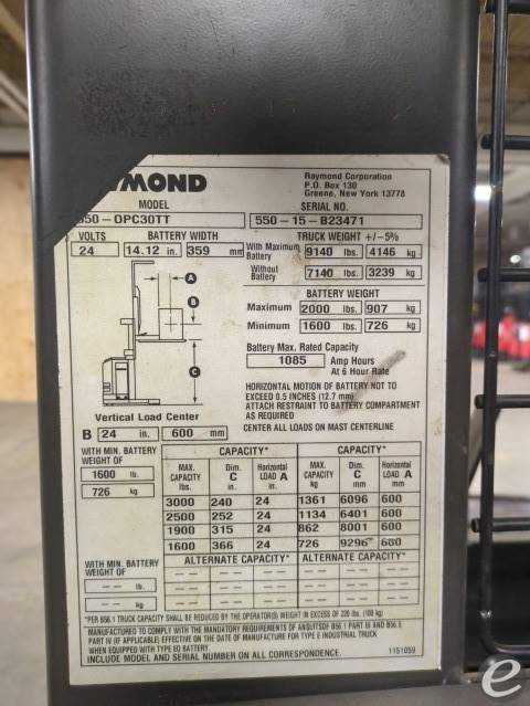 2015 Raymond 550-OPC30TT