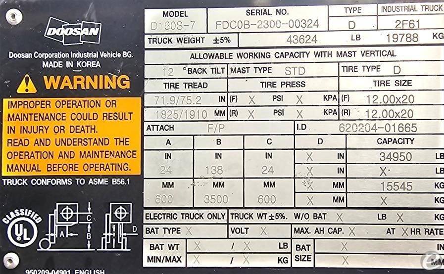 2018 Doosan D160S-7