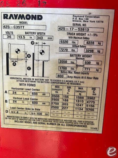 2017 Raymond 425C35TT