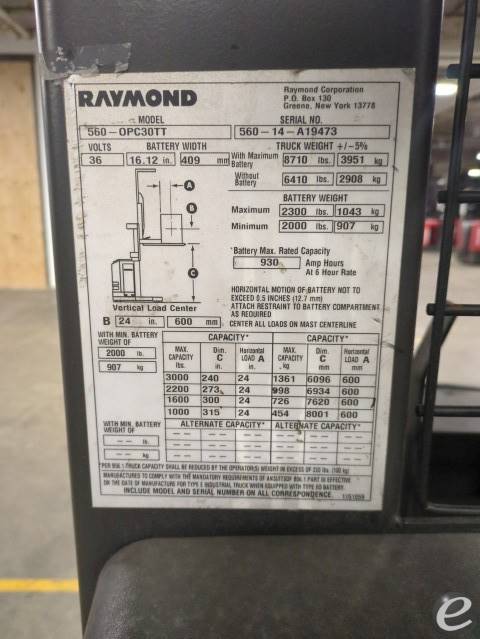 2014 Raymond 560-OPC30TT