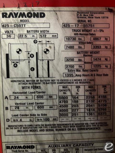 2017 Raymond 425C50TT