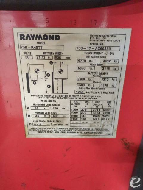 2017 Raymond 750-R45TT