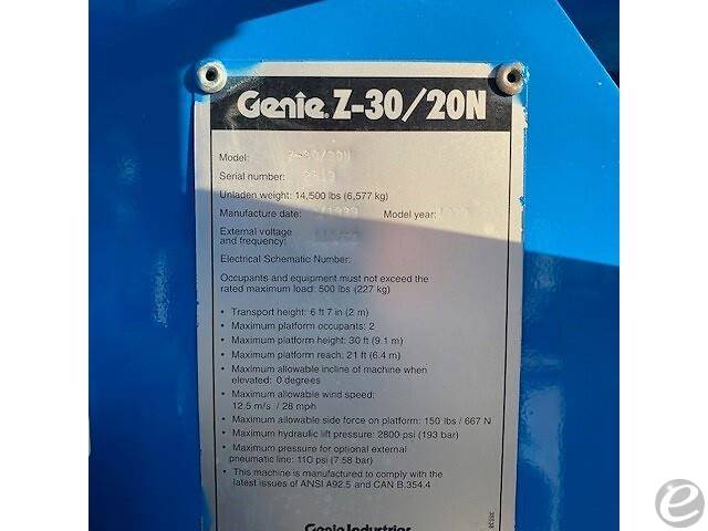 1999 Genie Z-30/20 N Articulated Boom Boom Lift - 123Forklift