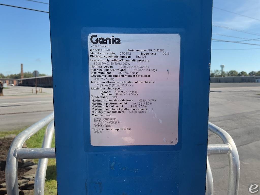 2012 Genie GR20