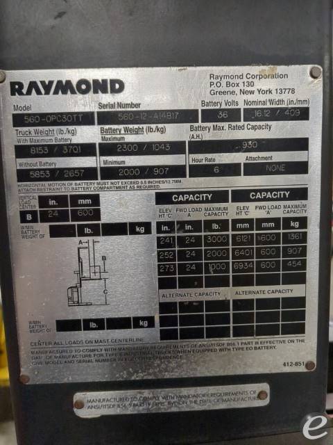 2014 Raymond 560-OPC30TT WG