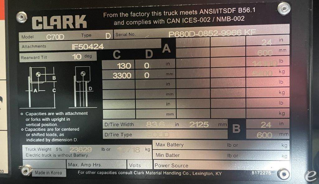 2024 Clark C70D