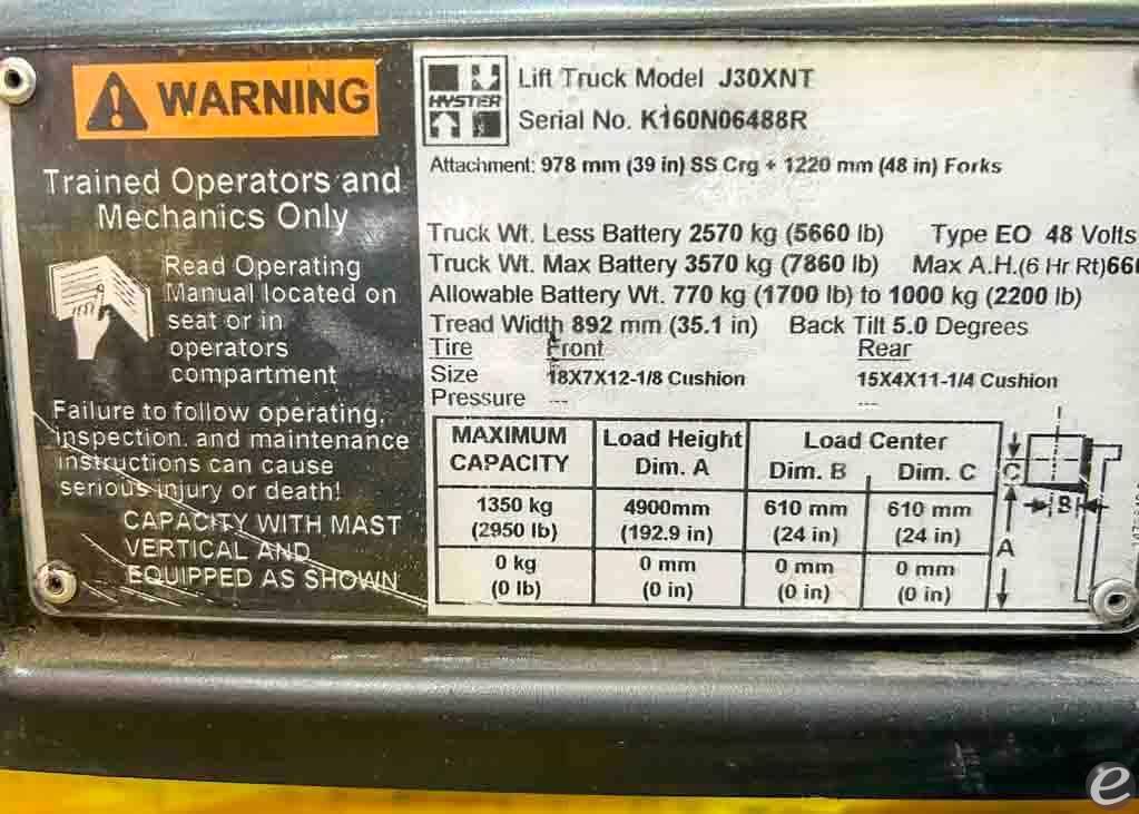 2017 Hyster J30XNT