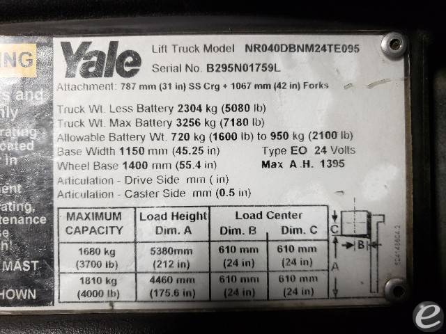 2013 Yale NR040DBNM24TE095