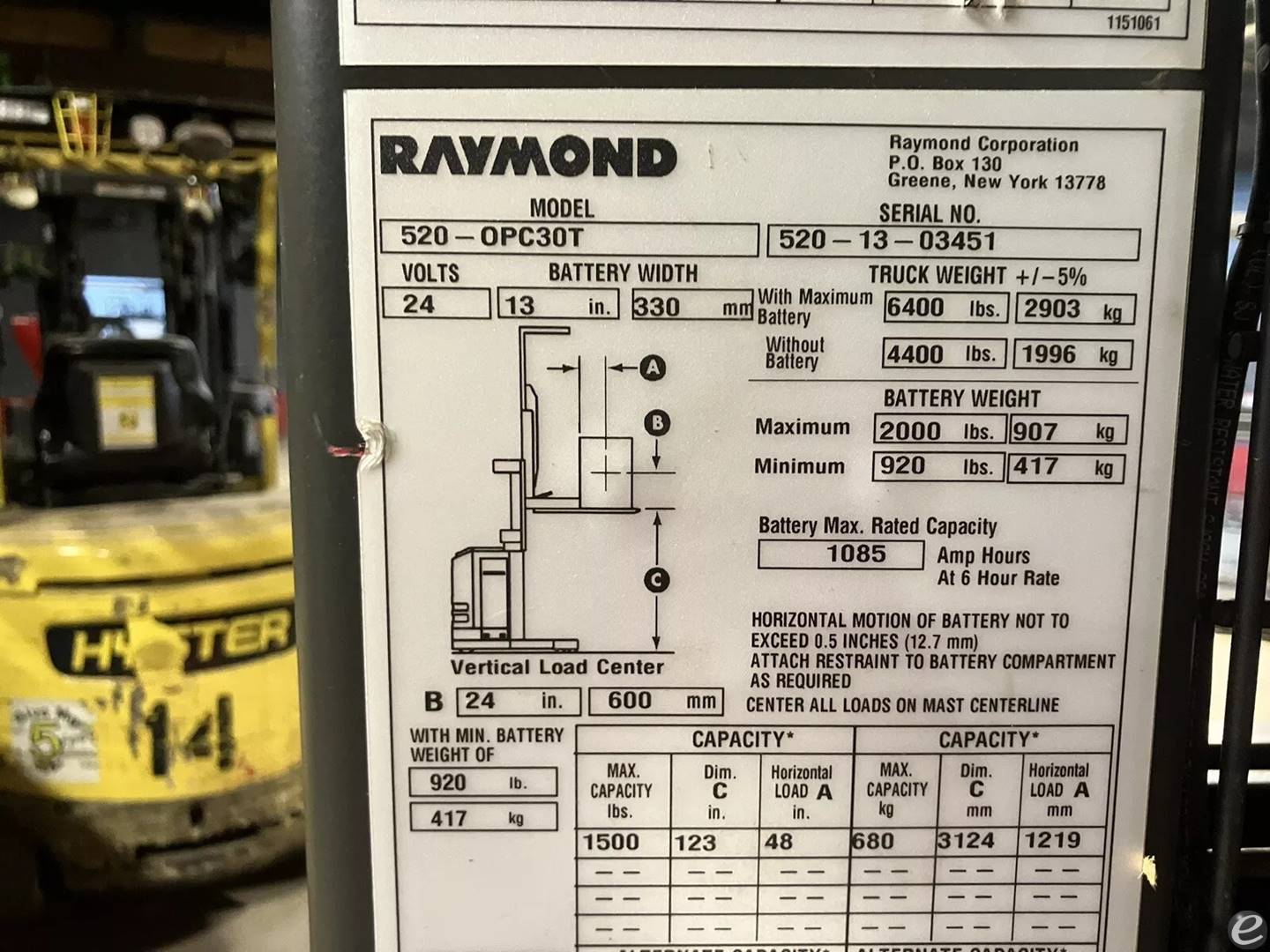 2013 Raymond 520-OPC30T