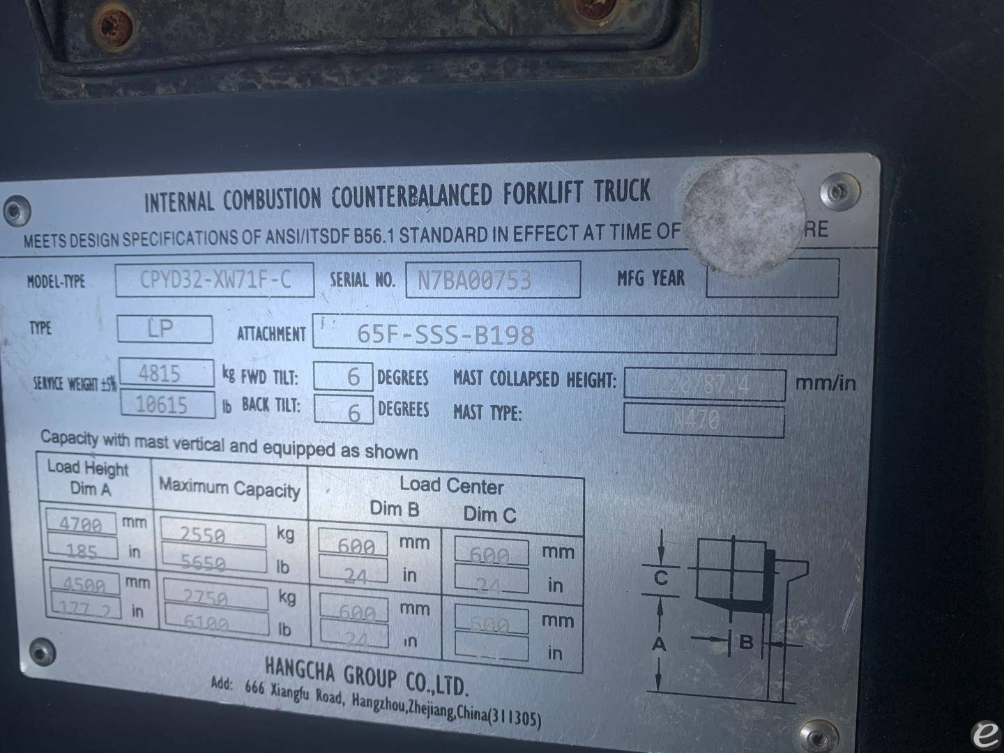 2021 Hangcha FP32C