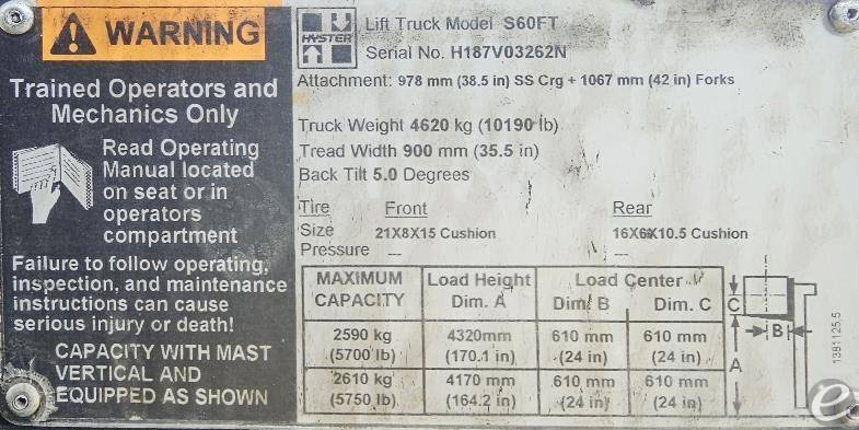 2015 Hyster S60FT