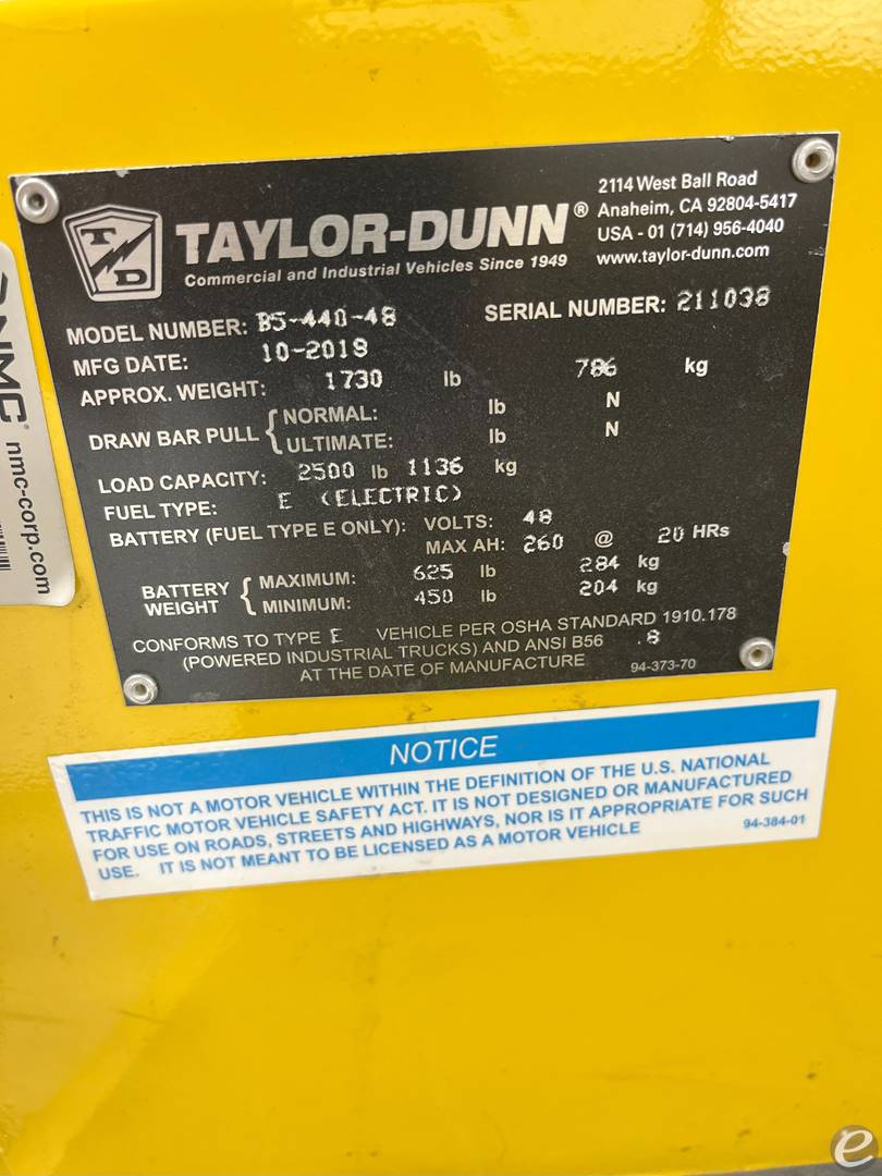 2018 Taylor Dunn B544036