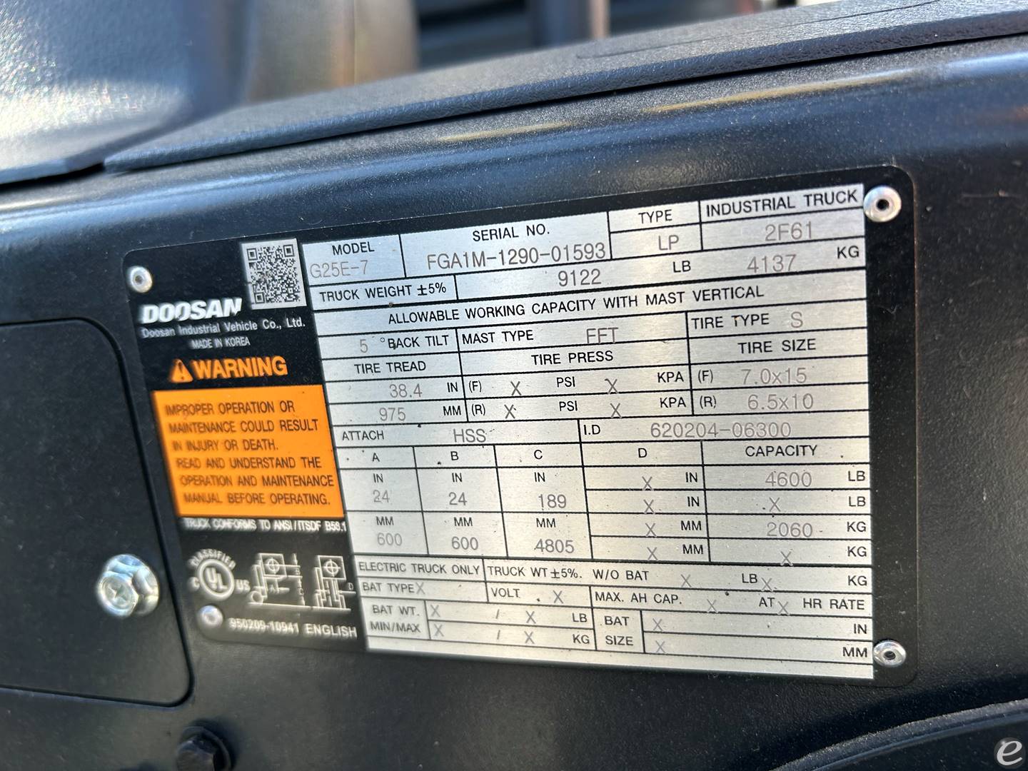 2022 Doosan G25E-7