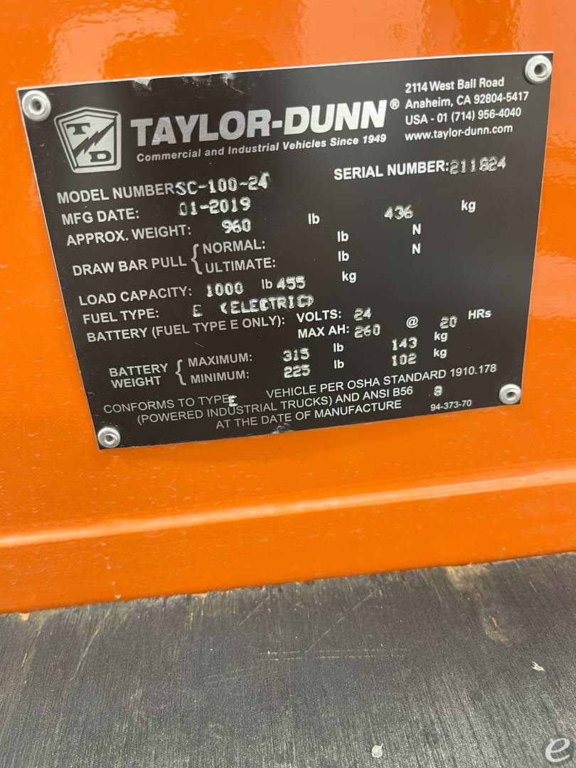 2019 Taylor Dunn SC100