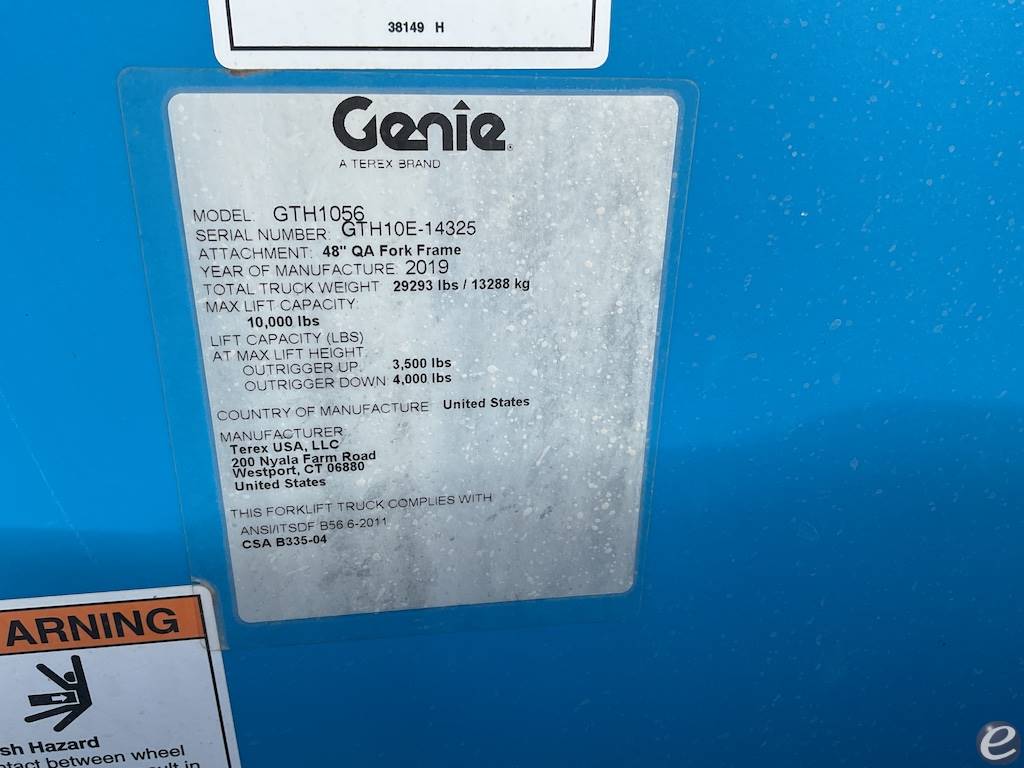 2019 Genie GTH-1056