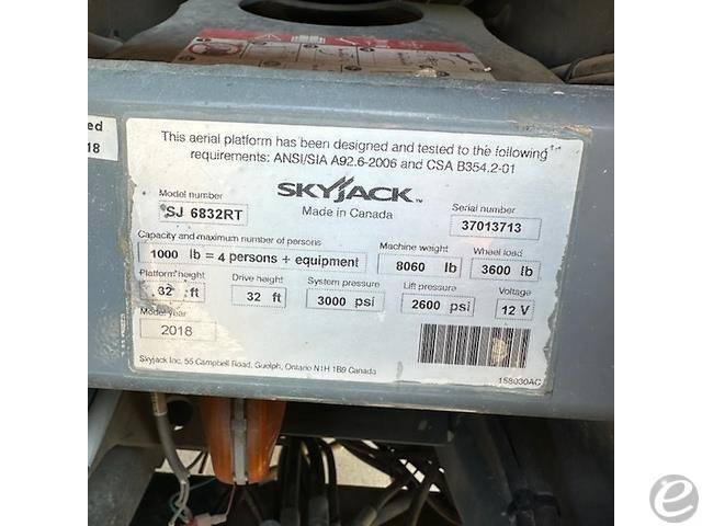 2018 Skyjack SJ-6832RT