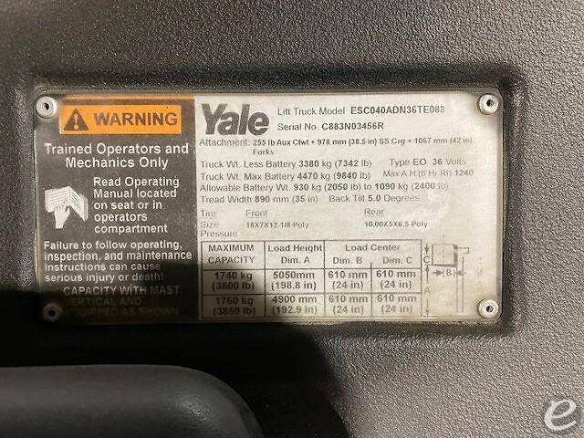 2017 Yale ESC040AD Electric Stand U...